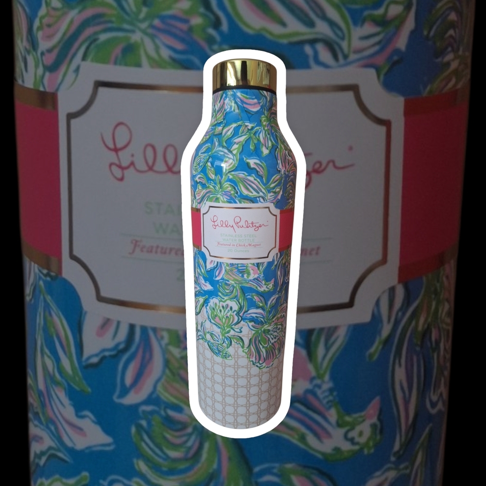 Lilly Pulitzer Blue and Pink Water Bottle
